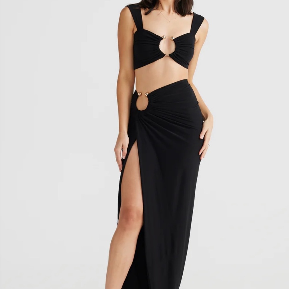 MÉLANI - Black Cut-Out Two-Piece Dress